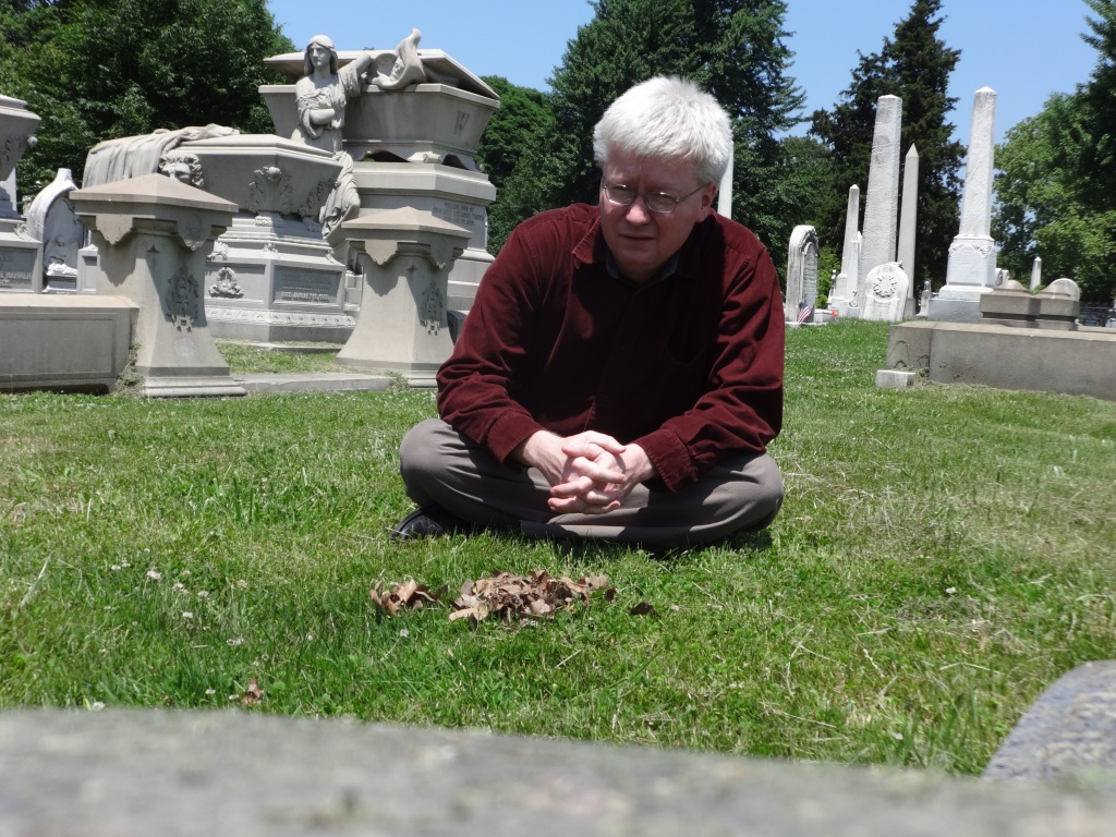 Self-portrait taken on my 49th birthday at Laurel Hill Cemetery.